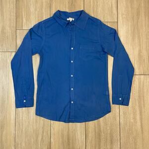 Sundry Blue Cotton Button Front Shirt Womens Size 2 Long Sleeve Top